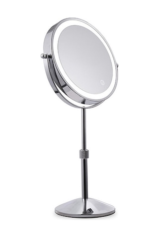 Sones Masaüstü Çift Taraflı Yuvarlak Led Aydınlatmalı Makyaj Aynası Kaldırılabilir Büyüteçli Ayna, Özellikler: Düzlem + 3 Kat Büyütme 7 İnç Pil Modeli