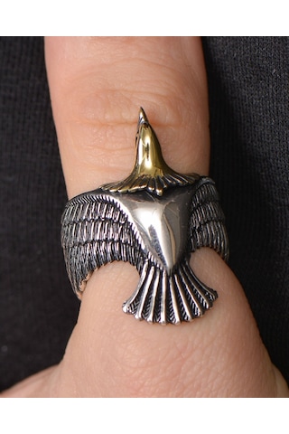 Gümüş Erkek Yüzük Kartalı Figürlü Zihgir (527796355)