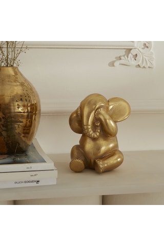 Karaca Home Elephant Biblo Gold 9x9x12 Cm