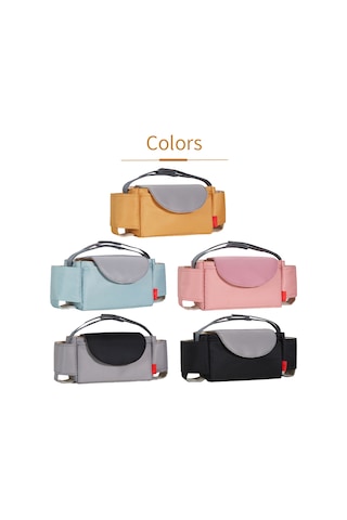 Geekyou Siyah Bebek Arabası Çantası, Su Geçirmez Nilon Materyal, Çok Bölmeli Sıralayıcı, Biberon Su İçin Torba, Bebek Arabası Askısı, Toz Ve Kir Direnci Siyah