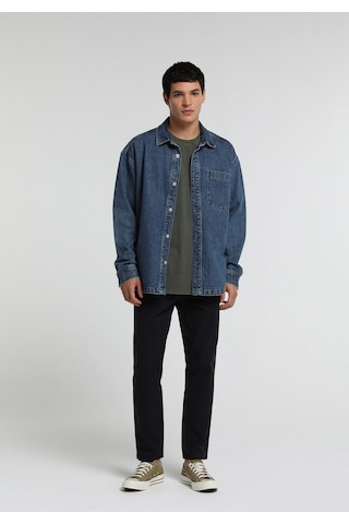 Colin's Colins Oversize Fit Erkek Mid İndigo Denim Shacket Cl1082681 Q1.v1 Dn45149