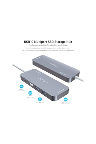 Minix Neo 240 GB SSD Harici Depolama ve Çoklu USB C Hub Port