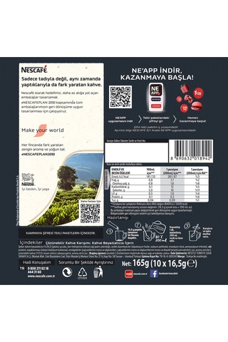 Nescafé 3ü1 Arada Extra Paket 10 X 16.5 G-53 Çözünebilir