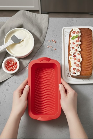 Silikon Fırın - Airfryer Baton Kek Kalıbı - Ekmek Kalıbı - Çok Amaçlı Pişirme Matı Karışık