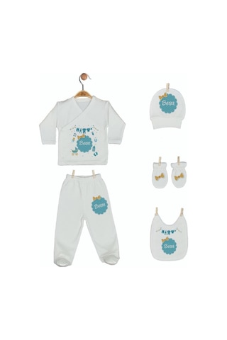 Pia Baby Gl 1905-05 İsme Özel Beşli Zıbın Set Krem