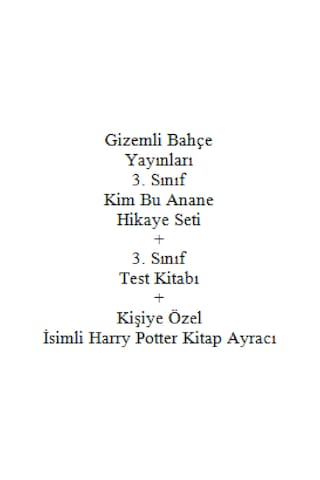 3. Sınıf Hikaye Kitabı Seti Kim Bu Anane Gizemli Bahçe Yayınları + 3. Sınıf Test Kitabı + Kişiye Özel İsimli Harry Potter Kitap Ayracı