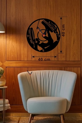 Mey Najmaddin Fitness Ve Spor Temalı Ahşap Duvar Saati - 40x40 Cm Leg Press Tasarım Najmaddin Çok Renkli