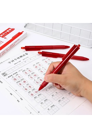 Tcherchı Yaratıcı 5 Parça St Kalem Kafası 0.5mm Bahar Kafa Basın Kırmızı Jel Kalem Karbon Su Kalem