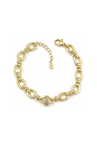 Cm Jewelry Oval Zincir Bileklik Gold Premium Şık Tasarım Ayarlanabilir Altın