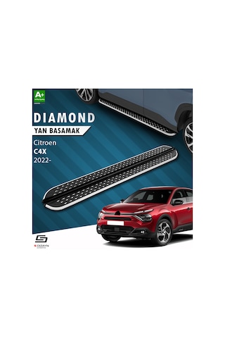 S-dizayn Citroen C4 X Diamond Krom Yan Basamak 183 Cm 2022 Üzeri A+ Kalite