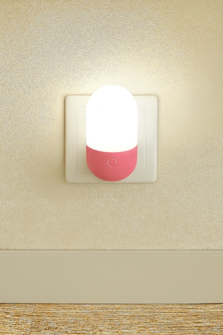 Gece Lambası Iki Renkli Günışığı Ve Beyaz Renk 1 Watt Led Pembe