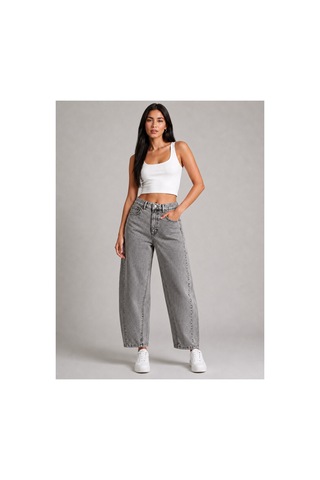 Bluemarlin Kar Siyah Yan Pens İşlemli Parçalı Tam Kalıp Baggy Jeans Siyah