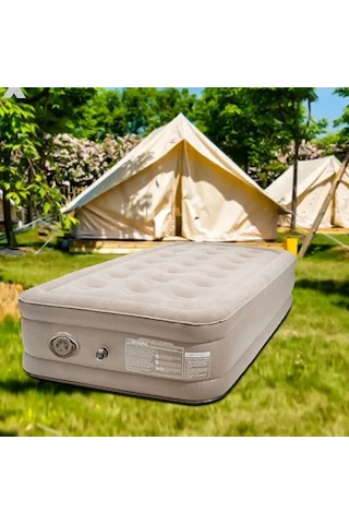 Efsane Kamp Double Yüksek Otomatik Şişen Dahili Pompalı Tek Kişişik Yatak Beyaz