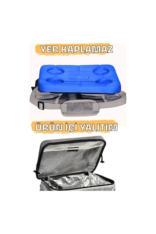 25 Lt Piknik Sepeti 1072 Picnic Bag Yeşil - Beyaz