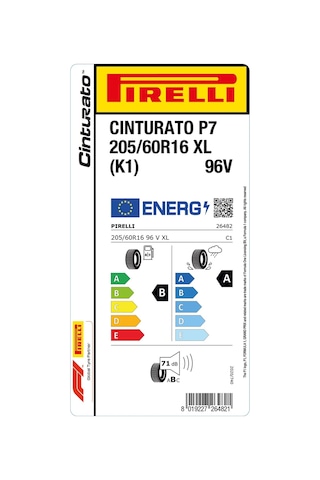 Pirelli 205/60 R16 96V XL K1 Cınturato P7 Yaz Lastiği 2024