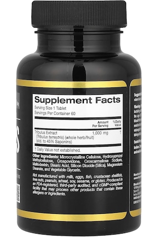 California Gold Nutrition Sport Tribulus 1000 Mg 60 Tablet Usa Menşeii Orijinal Dmmedicineden