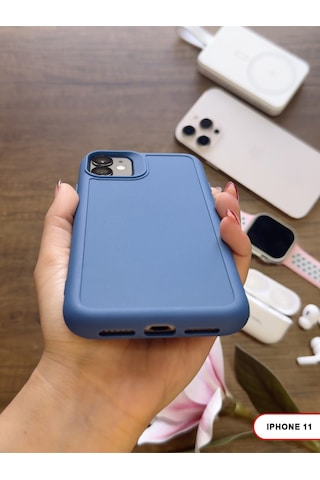 Apple iPhone 11 Uyumlu Kamera Korumalı Darbeye Dayanıklı Renk Atmayan Keep Silikon Kılıf Lacivert