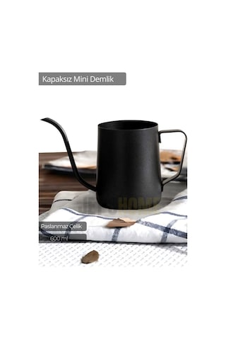 Kapaksız Cezve Paslanmaz Kahve Demliği İndüksiyon Uyumlu Çelik Cezve 600 Ml