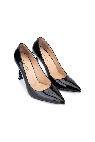 Tamer Tanca Kadın Hakiki Deri Siyah Rugan Topuklu Ayakkabı 1036 8120 Bn Ayk Sk25-26 Sıyah Rgn Siyah