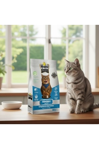 Happy Somonlu Kuru Kedi Maması 500 G