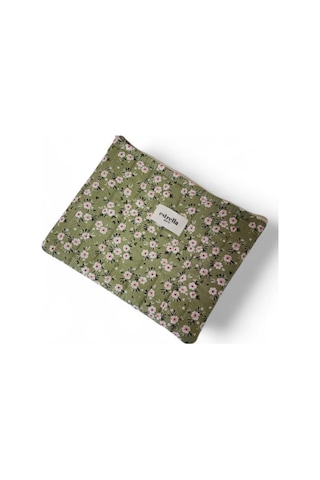 Estrella Paris Bloom Portföy & Clutch El Çantası Tablet Çantası Makyaj Çantası Yeşil 25 X 19 Cm