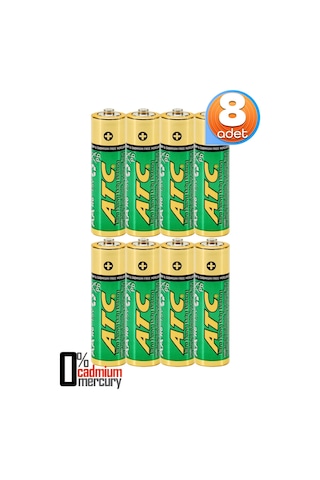 Atc 8li Aa R6 Heavy Duty Kalın Kalem Pil Saat Pili Çinko Karbon Pil Zn-c 1.5v