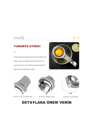 Alazpay 304 Paslanmaz Çelik Yumurta Akı Ayırıcı Süzgeç
