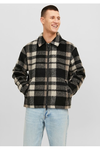 Jack & Jones Yün Görünümlü Ekose Desenli Ceket - Cole 12238915 Chocolate Brown Kahverengi