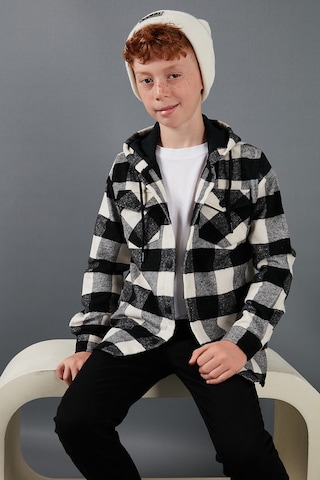 Lela Kapüşonlu Çift Cepli Ekoseli Oduncu Erkek Çocuk Gömlek Cf25W81787 Siyah