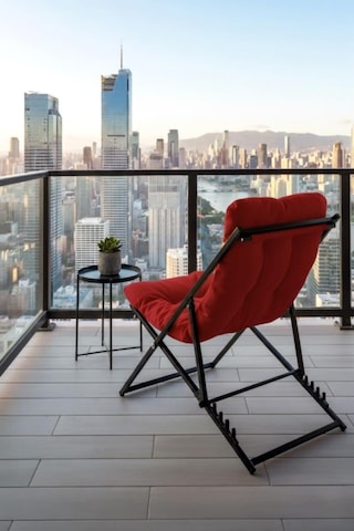 Napper Katlanabilir Kırmızı Şezlong - Su Geçirmez Kumaş, Metal İskelet, Balkon Ve Bahçe Sandalyesi Çok Renkli