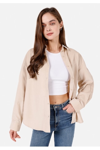 Colins Bej Kadın Gömlek U.kol Cl1070171 Q1.v1 Beı Bej