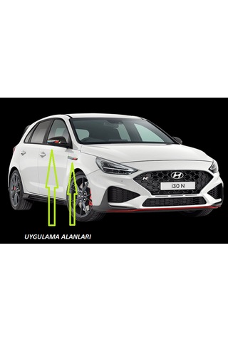 Hyundai N Line i30 Yan Aynalar Ve Çamurluk Yanı Damla Desen Bıçak
