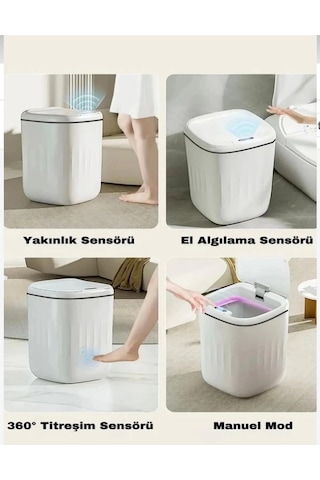 Otomatik Hareket Sensörlü Akıllı Çöp Kovası 20 Litre Sessiz Ve Hijyenik Kullanım Çok Renkli