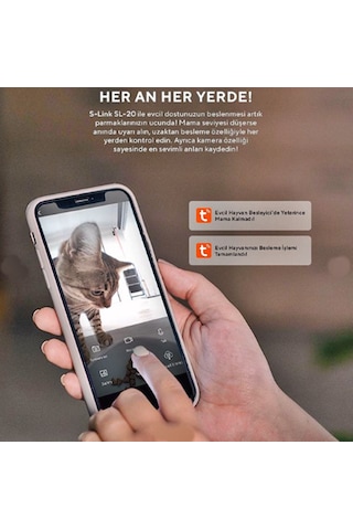 S-Link Akıllı Evcil Hayvan Besleme Kapı 1080p Wi-fi Tuya Destekli Sl-20