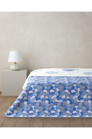 Pesca Wave Çift Kişilik Çok Amaçlı Örtü 200x220 Cm Mavi