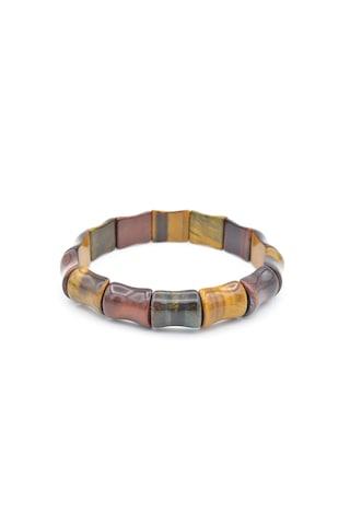 Hakiki Doğal Kaplan Gözü Taşı Bileklik Çok Renkli