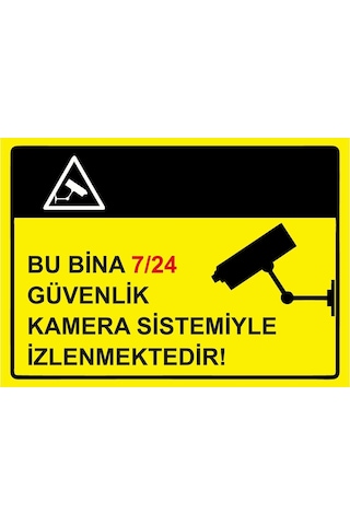 Bu Bina 7/24 Güvenlik Kamera Sistemiyle İzlenmektedir İsg Uyarı Levhası Pvc A3 30x42 Cm Bu Bina 7/24 Güvenlik Kamera Sistemiyle İzlenmektedir İsg Uyarı Levhası Pvc A3 30x42 Cm