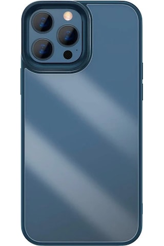 Baseus Crystal Apple iPhone Uyumlu 13 Pro Max Kılıf Jel Çerçeve Zırhlı Silikon Kılıf- 5775 Mavi