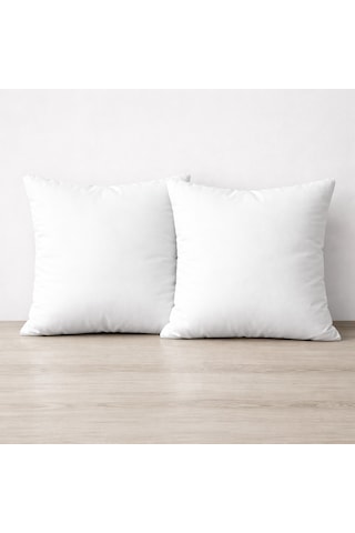 Tela Kumaş 2’li Dekoratif Beyaz Renk Kırlent İçi Dolgu Yastığı 45 x 45 CM 380 GR