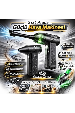 Bnl Ticaret Mini Turbo Jet Fan 110.000 Rpm 200w Şarjlı Kablosuz El Tipi Güçlü Hava Üfleyici Ve Toz Alma Cihazı