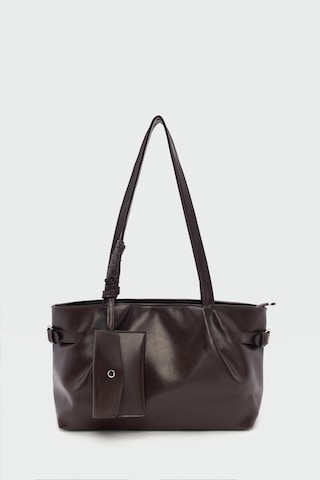 Bybo Vintage Omuz Çantası Kahve Kahverengi - Siyah - Bej