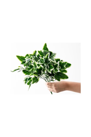 Yapay Yeşillik Demeti Alacalı Yeşil 40 Cm 5 Dal Yeşil