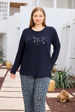 Aydoğan Kadın İnci Büyük Beden Lacivert Pijama Takımı 0495 Lacivert