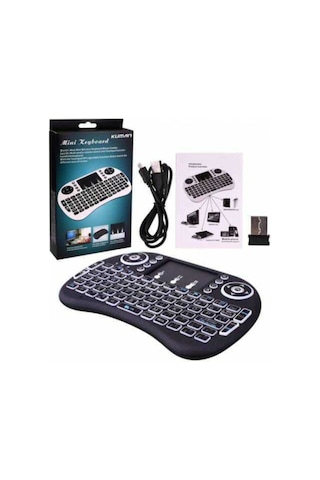 Işıklı Mini Klavye Mouse Smart Tv Box Pc Şarjlı Pg-8035