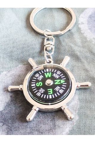 Moncuk Design Çalışır Pusula Metal Anahtarlık