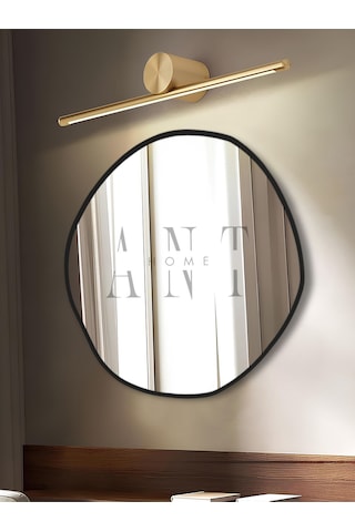 Arya 80 Cm Ayna Asimetrik Ayna, Dekoratif Ayna, Duvar Aynası Banyo Aynası Holl Aynası 80 X 80 Siyah