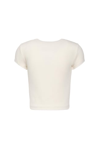 Calvin Klein Kadın Woven Label 2x2 Baby Rib Baby T-shirt-13051 Calico