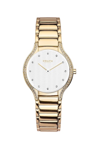 Obaku Denmark V276legısg Quartz Çelik Gold Beyaz Kadran Kristal Cam 30 Mm Kadın Kol Saati