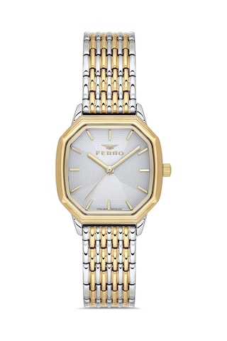 Ferro Fl21766awt-d Quartz Çelik Sarı Gri 28 Mm Kadın Kol Saati