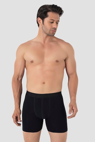 Arma Yıldız 3'lü Paket Erkek Siyah Uzun Paçalı Boxer Pamuklu Likralı Esnek Kumaş Siyah